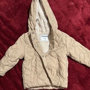 Old Navy Quilted Tan Hooded Jacket
